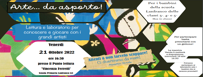 Arte da asporto... 21 Ottobre alla scuola Lanfranco