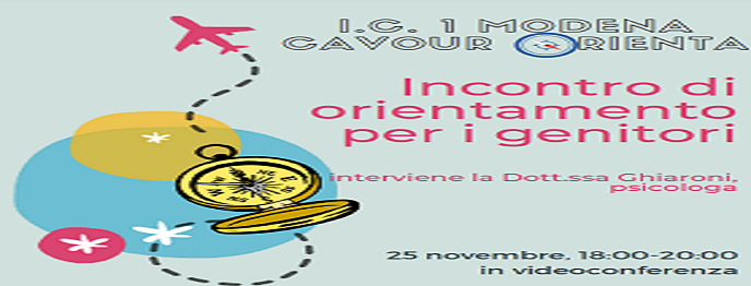 Incontro di orientamento per i genitori 25 Novembre ore 18.00 online