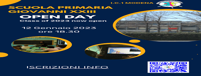 Open day Scuola primaria Giovanni XXIII 12 Gennaio 2023 ore 18.30