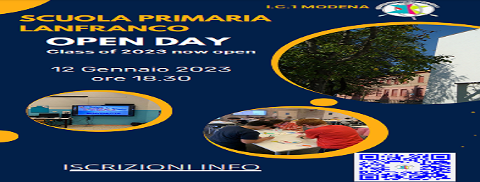Open day Scuola primaria Lanfranco 12 Gennaio 2023 ore 18.30